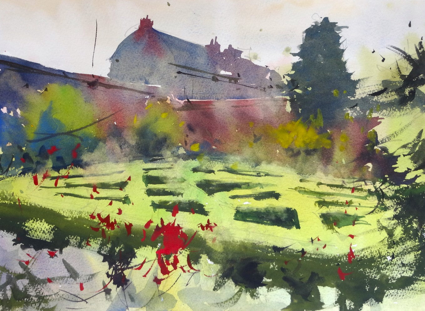 Original Watercolor - Knot Garden Red Lodge Bristol